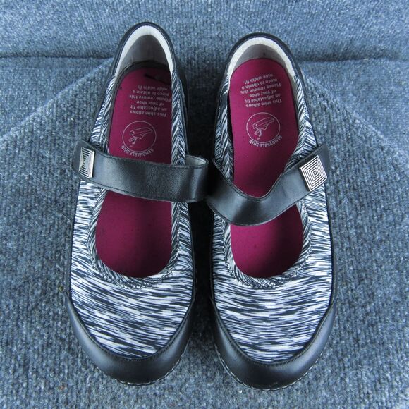 Alegria GEM Women Mary Jane Shoes Size 38 Medium Black Leather Hook & Loop - Picture 3 of 9